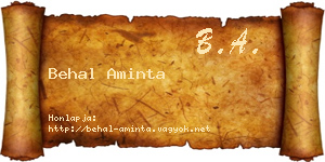 Behal Aminta névjegykártya